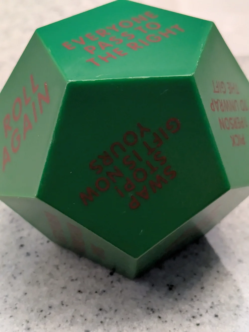 Holiday Party Swap Dice - Green Gift Exchange Game